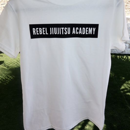 REBEL JIUJITSU ACADEMY BAR TSHIRT (WHITE)